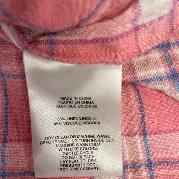 Jones New York Size Large Tie Front Linen Blouse - Picture 8 of 8